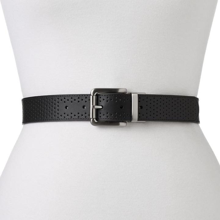 Women's Nike Perforated Reversible Leather Golf Belt, Size: Small, Black