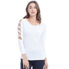 Women's Balance Collection Mercy Strappy Sleeve Tee, Size: Medium, Natural