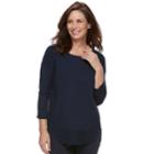 Women's Dana Buchman Curved-hem Sweater, Size: Small, Med Blue