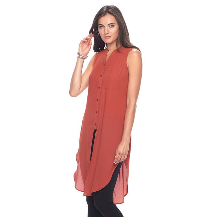 Women's Apt. 9&reg; Sleeveless Tunic Shirt, Size: Xxl, Dark Pink