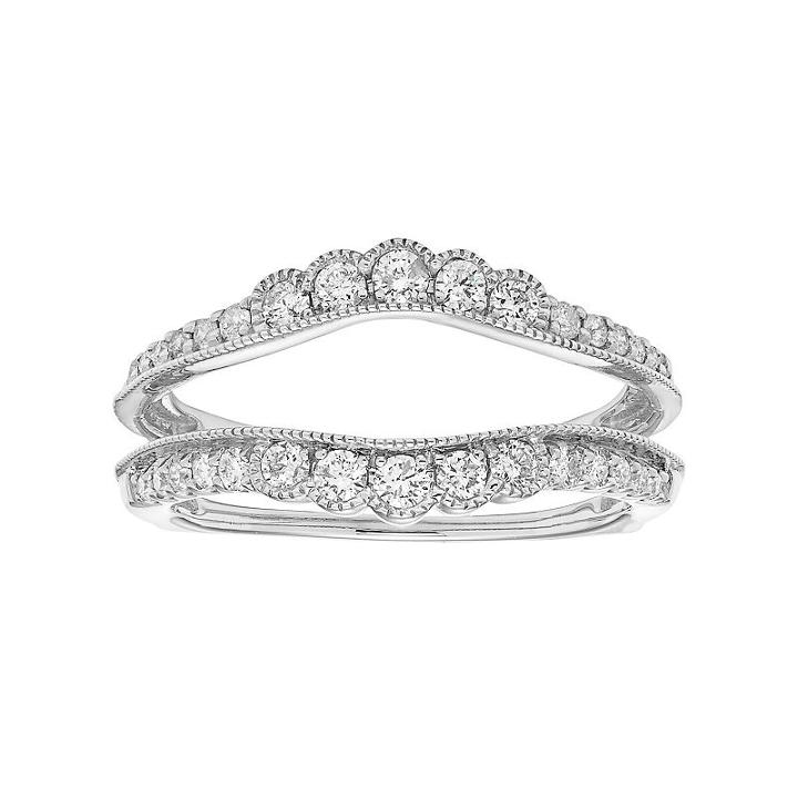 14k Gold 1/2 Carat T.w. Diamond Enhancer Wedding Ring, Women's, Size: 9, White