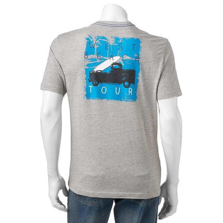 Men's Caribbean Joe Back-print West Beach Tour Tee, Size: Xxl, Oxford