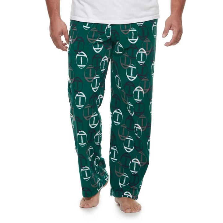 Big & Tall 2-pack Solid And Patterned Microfleece Lounge Pants Set, Men's, Size: Xl Tall, Dark Green