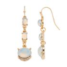 Lc Lauren Conrad Oval Cabochon Nickel Free Linear Earrings, Women's, White
