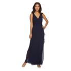 Women's Chaps Chiffon Empire Evening Gown, Size: 12, Blue (navy)