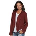 Juniors' About A Girl Draped Utility Jacket, Size: Medium, Drk Purple