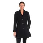 Women's Fleet Street Flounce Wool-blend Coat, Size: Medium, Black