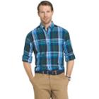 Men's Izod Fieldhouse Regular-fit Plaid Easy-care Button-down Shirt, Size: Xl, Dark Blue