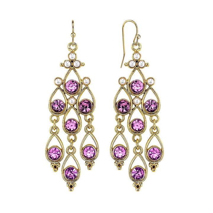 1928 Purple Chandelier Earrings, Women's