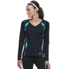 Women's Fila Sport&reg; Basic V-neck Long Sleeve Tee, Size: Xl, Black