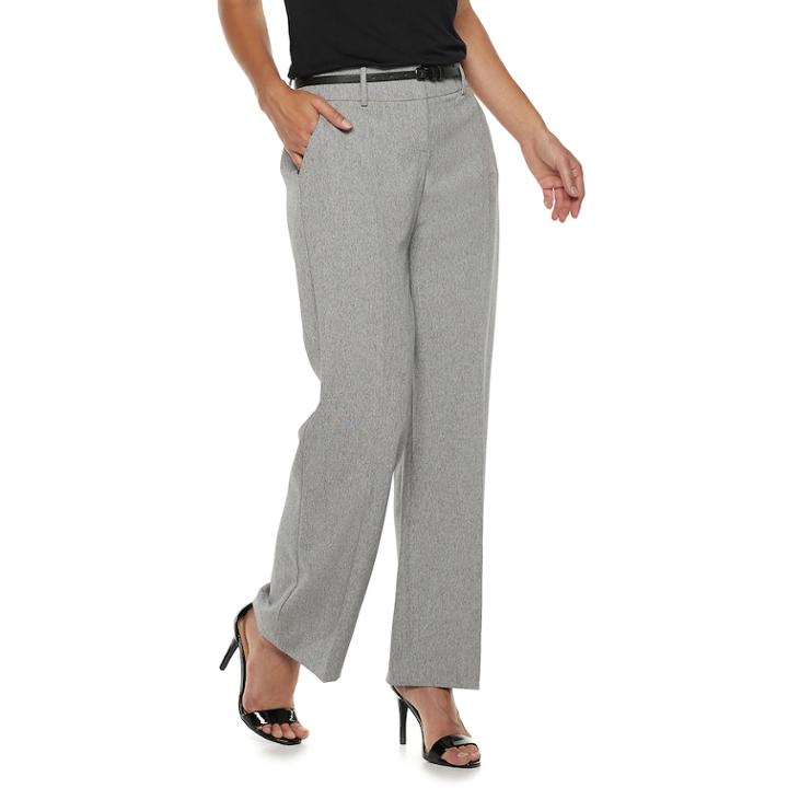Women's Apt. 9&reg; Curvy Fit Wide-leg Dress Pants, Size: 16 Short, Dark Grey