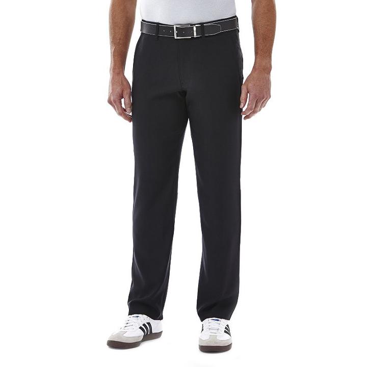 Men's Haggar Melange Slim-fit Flex-waist Pants, Size: 30x30, Black
