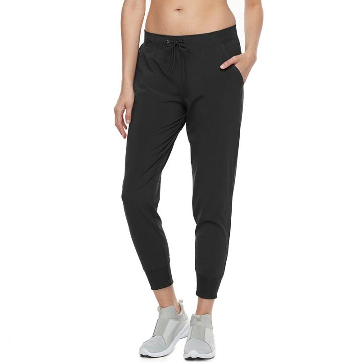 Women's Tek Gear&reg; Woven Jogger Pants, Size: Large, Black