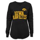 Juniors' Iowa Hawkeyes Split Long-sleeve Tee, Women's, Size: Medium, Black