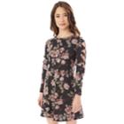 Juniors' Iz Byer Cutout Sleeve Floral Sweaterdress, Teens, Size: Small, Black Pink Floral