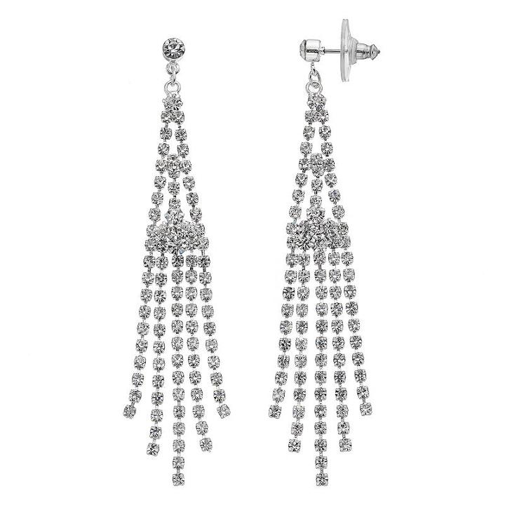 Fringe Drop Earrings, Women's, Silver