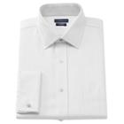 Men's Croft & Barrow&reg; Classic-fit Herringbone French Cuff No Iron Spread-collar Dress Shirt, Size: 15-32/33, White