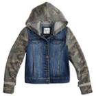 Girls 7-16 Mudd&reg; Knit Sleeve Denim Jacket, Size: 16, Blue