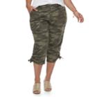 Plus Size Sonoma Goods For Life&trade; Utility Capri Pants, Women's, Size: 22 W, Med Green