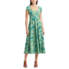 Women's Chaps Tropical Fit & Flare Midi Dress, Size: Large, Green