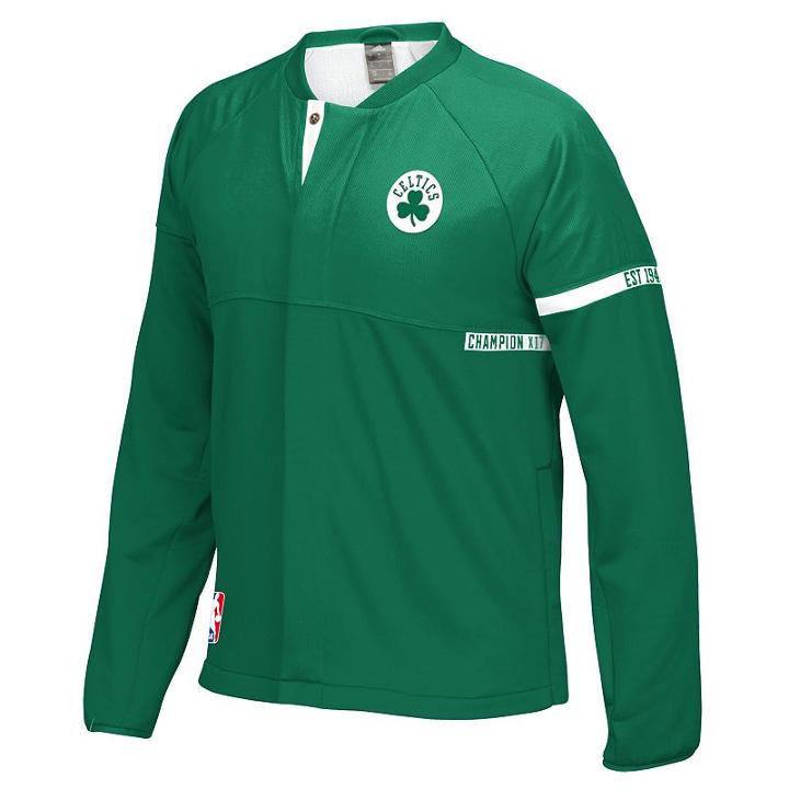 Men's Adidas Boston Celtics On-court Henley Jacket, Size: Xl, Green