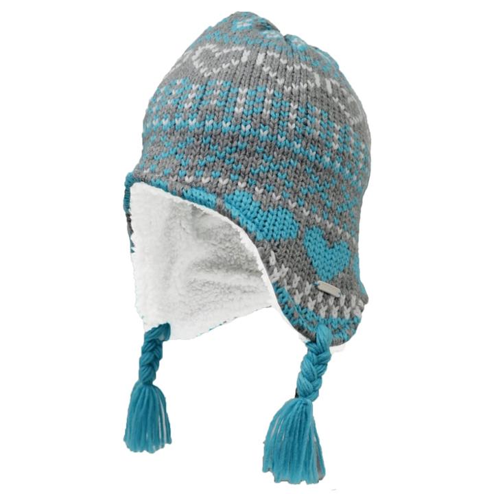 Girls 4-6x Igloos Fairisle Flap Fleece-lined Knit Hat, Light Blue
