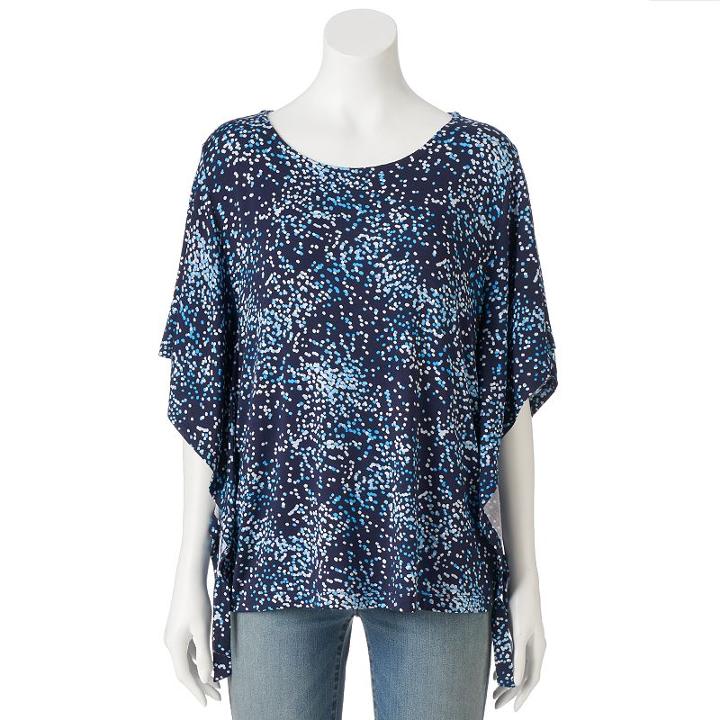 Women's Croft & Barrow&reg; Side-tie Scoopneck Tee, Size: Small, Blue