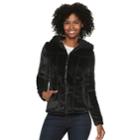 Women's Weathercast Hooded Fleece Jacket, Size: Large, Black