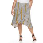 Plus Size Apt. 9&reg; Shark Bit A-line Midi Skirt, Women's, Size: 2xl, Natural