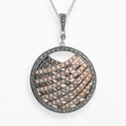 Lavish By Tjm 14k Rose Gold Over Silver And Sterling Silver Crystal Pendant - Made With Swarovski Marcasite, Women's, Size: 18, Brown