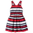 Girls 4-8 Carter's Red, White & Blue Striped Dress, Girl's, Size: 4, Ovrfl Oth