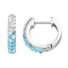 North Carolina Tar Heels Crystal Sterling Silver Huggie Hoop Earrings, Women's, Blue