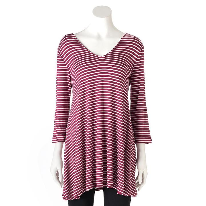 Women's Olivia Sky Crisscross Tunic, Size: Large, Dark Pink