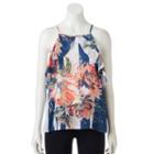 Juniors' Lily Rose Floral Ruffle Halter Top, Girl's, Size: Large, Multicolor
