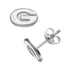 Dayna U Georgia Bulldogs Sterling Silver Logo Stud Earrings, Women's, Grey