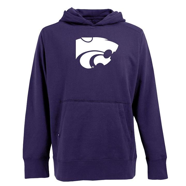 Men's Kansas State Wildcats Signature Pullover Fleece Hoodie, Size: Large, Purple