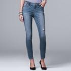 Women's Simply Vera Vera Wang Skinny Jeans, Size: 4 Long, Blue Other