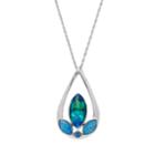 Sterling Silver Blue Opal Quartz Tear Drop Pendant Necklace, Women's, Size: 18