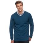 Big & Tall Apt. 9&reg; Regular-fit Wool-blend Merino Sweater, Men's, Size: L Tall, Med Blue