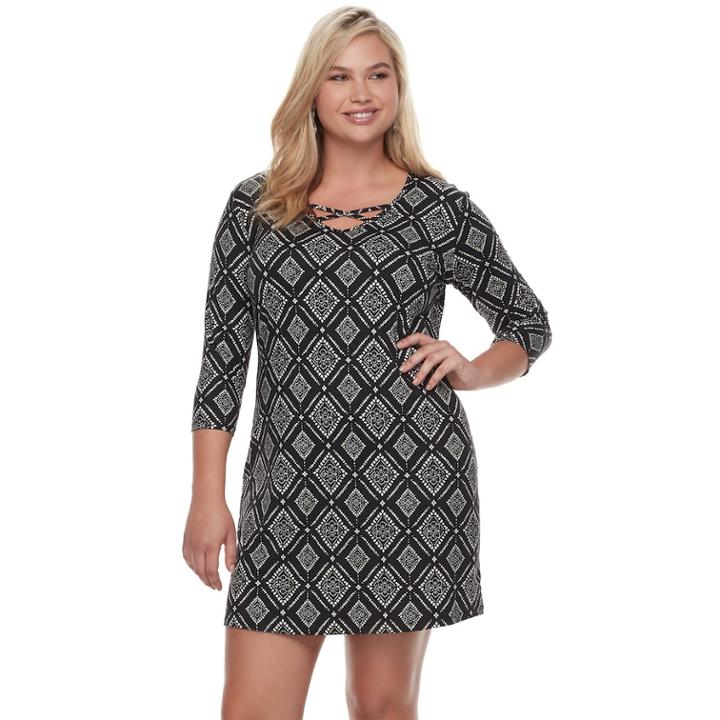 Juniors' Plus Size Mudd&reg; Cross Front Bodycon Dress, Teens, Size: 1xl, Oxford