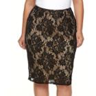 Plus Size Apt. 9&reg; Lace Midi Pencil Skirt, Women's, Size: 4xl, Black