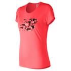 Women's New Balance Accelerate Printed Short Sleeve Tee, Size: Small, Brt Pink