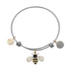 Love This Life Queen Bee Charm Bangle Bracelet, Women's, Silver