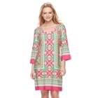 Women's Msk Tile Shift Dress, Size: Xl, Dark Pink