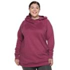 Plus Size Tek Gear&reg; Fleece Raglan Tunic Hoodie, Women's, Size: 3xl, Dark Red