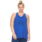 Plus Size Gaiam Lively Graphic Yoga Tank, Women's, Size: 2xl, Blue (navy)