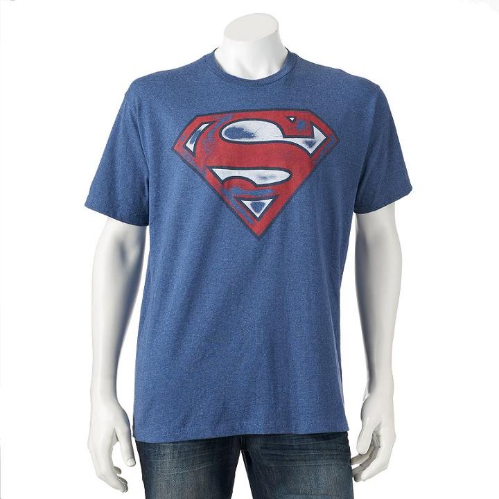 Men's Superman Shield Tee, Size: Medium, Blue (navy)