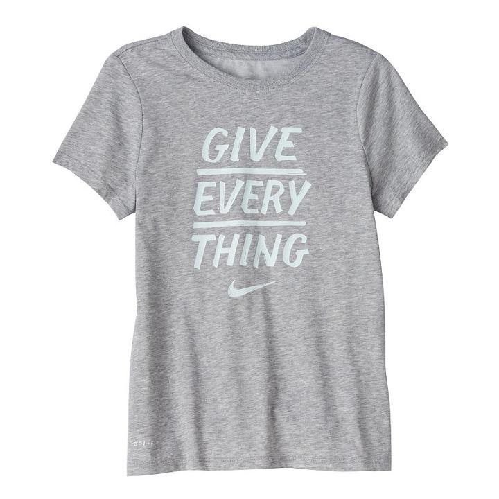 Girls 7-16 Nike Dri-fit Give Everything Tee, Girl's, Size: Medium, Grey Other