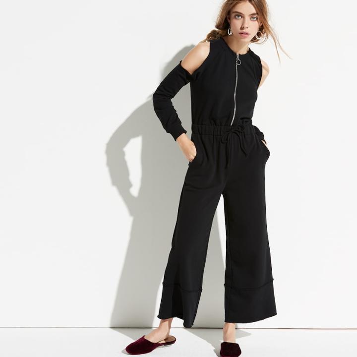 K/lab Cold Shoulder Jumpsuit, Teens, Size: Large, Black