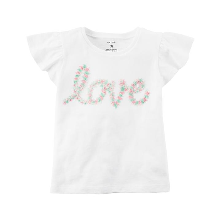 Girls 4-8 Carter's Love Tee, Size: 7, White